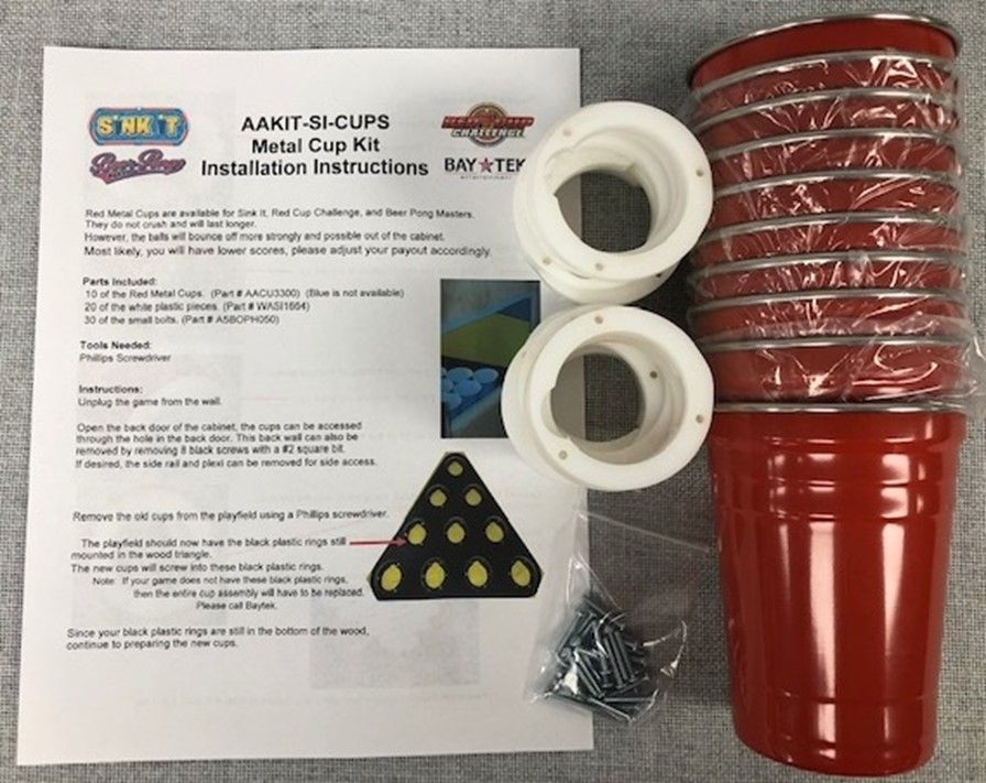10 Red Metal Cups Install Kit