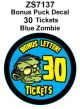 ICE Games Blue Zombie Guy 30 Tickets Bonus Puck Decal
